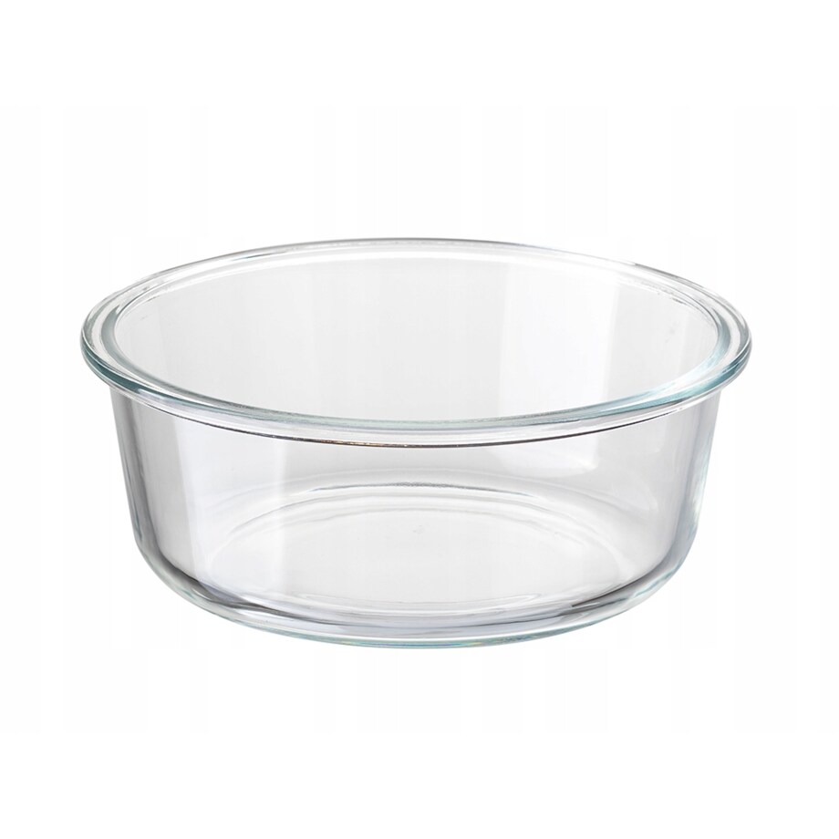 POJEMNIK SZKLANY okrągły z bambusową pokrywką 970ml na jedzenie owoce sery