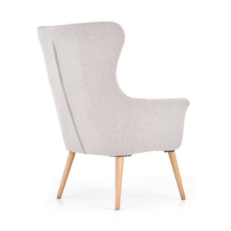 FOTEL WYPOCZYNKOWY Damar szary jasny DREWNIANE NOGI