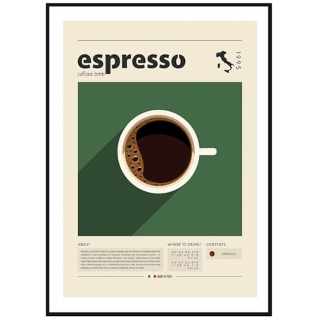 Poster Story, Plakat, Obraz - Kubek Espresso, wymiary 21 x 30 cm