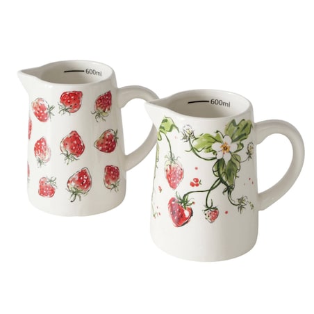 Dzbanek ceramiczny STRAWBERRY, w truskawki, 500 ml