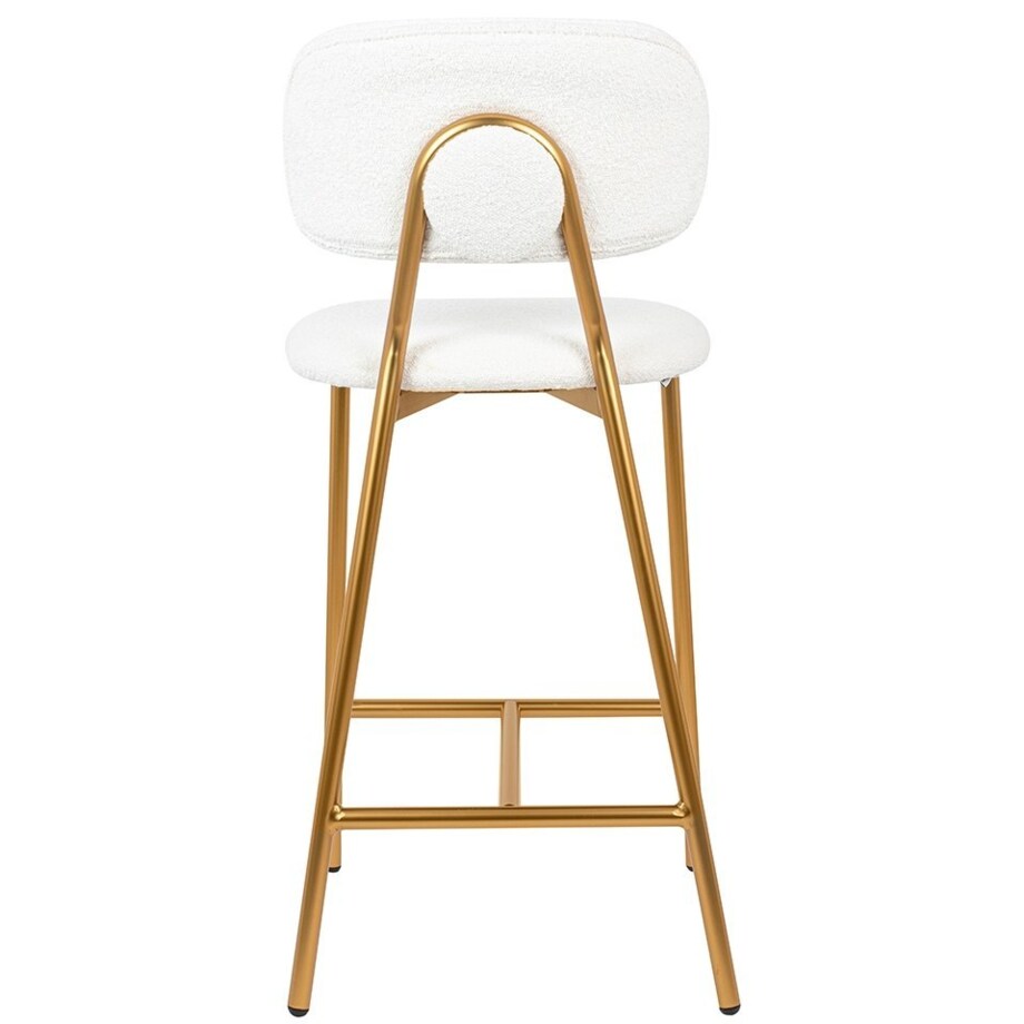 Komfortowe krzesło FABIOLA BOUCLEK H1201100125 białe złote, King Home