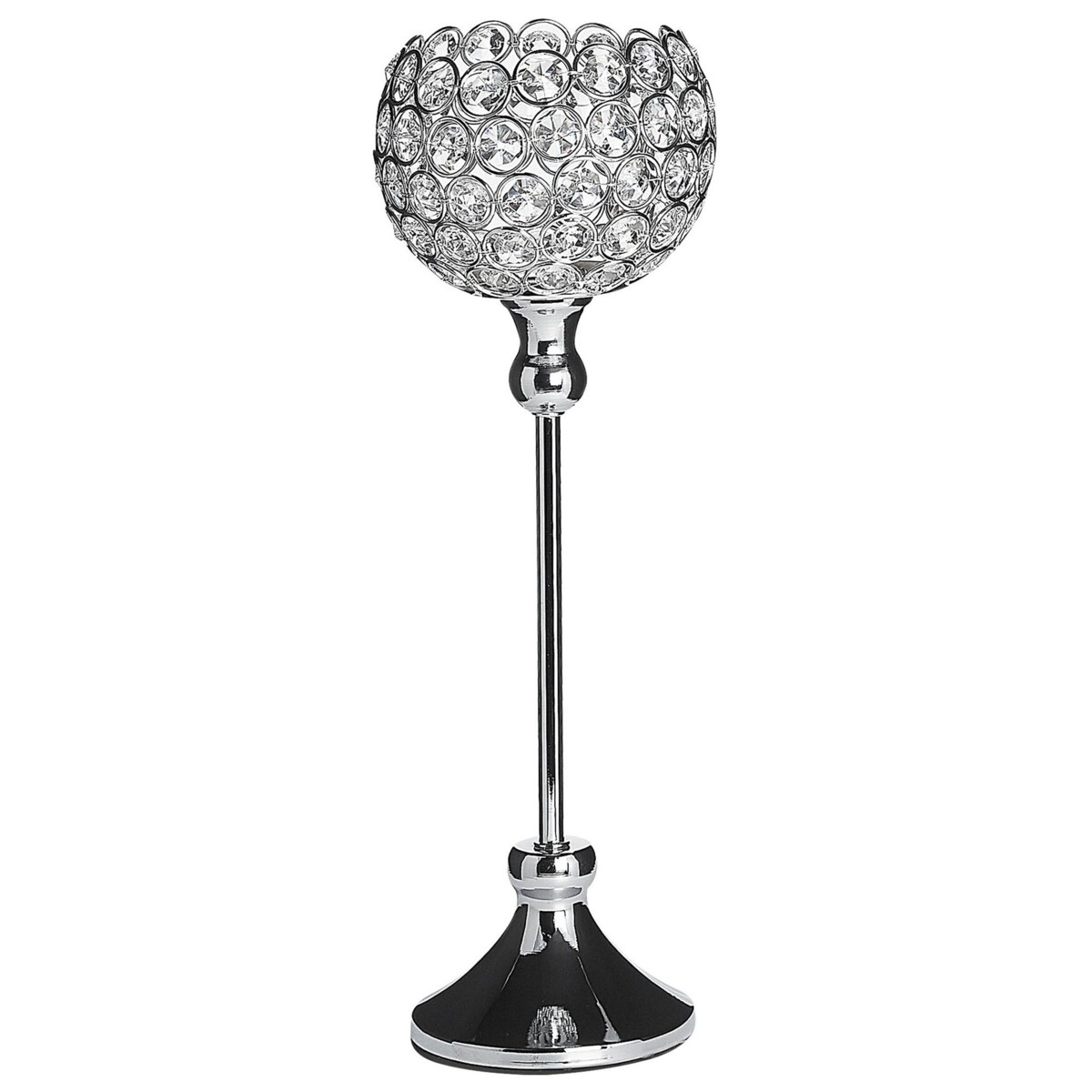 Świecznik metalowy 27 cm srebrny ESTERNAY