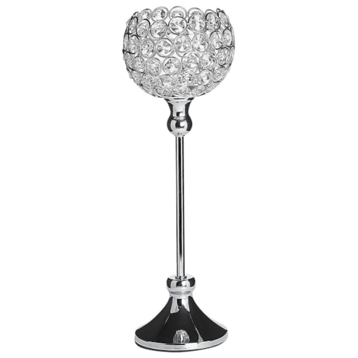 Świecznik metalowy 27 cm srebrny ESTERNAY
