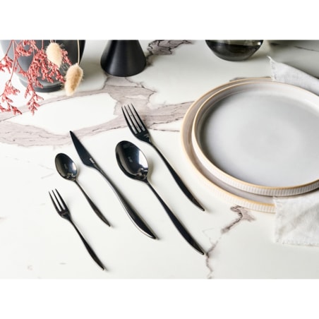 Zestaw sztućców 30 elementów FARFALLE Czarny