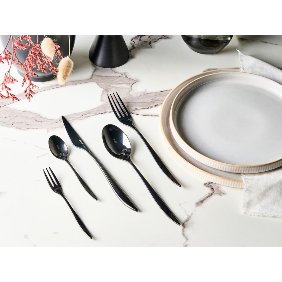 Zestaw sztućców 30 elementów FARFALLE Czarny