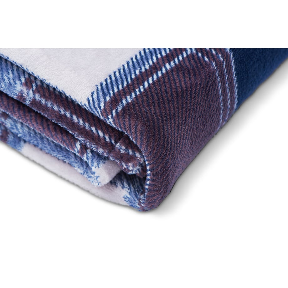 Konsimo ILLEA Pled, granatowy/czerwony/beżowy/szary