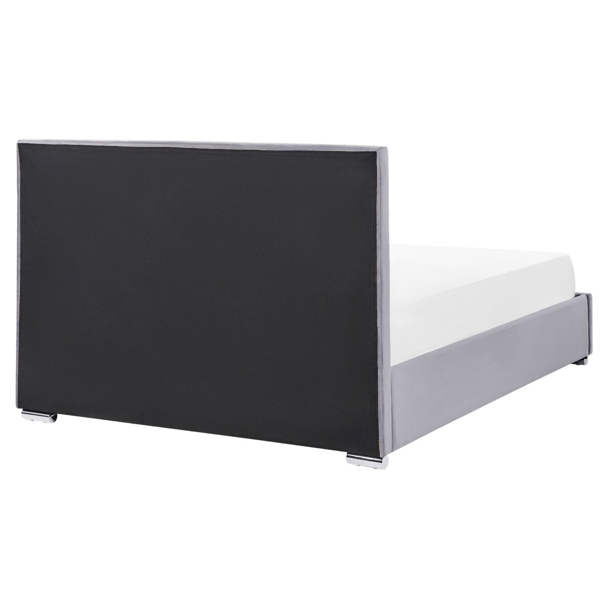 Łóżko z pojemnikiem welurowe 160 x 200 cm ciemnoszare ROUEN