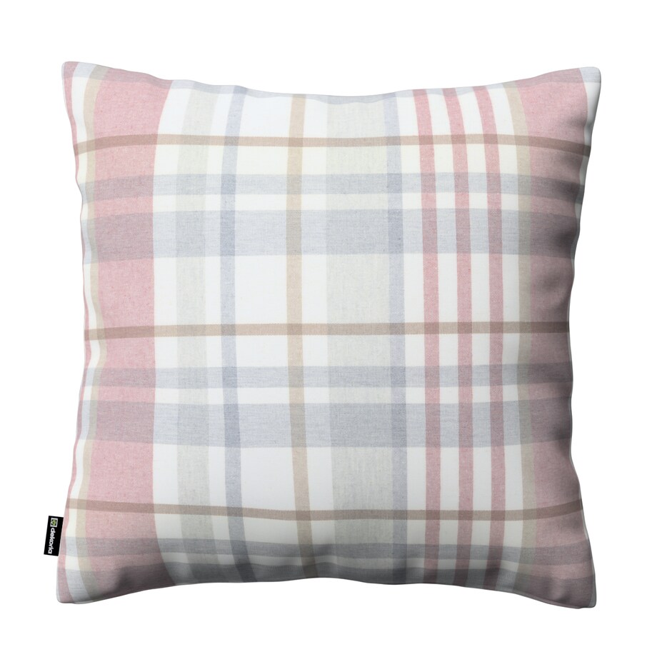 Poszewka Kinga na poduszkę 50x50 kratka czerwono-szary melanż