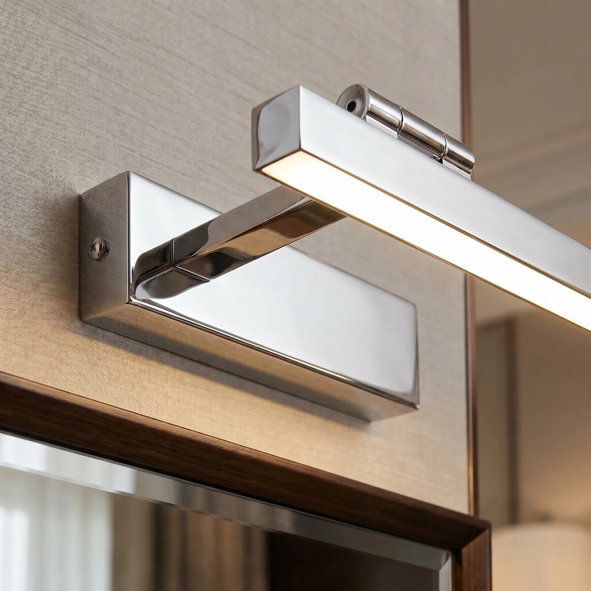 Kinkiet Swe028-1W 40Cm Led Chrom, Metal, Tworzywo Sztuczne