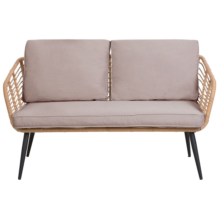 Zestaw ogrodowy ze stolikiem dla 4 osób CORINTH II Technorattan Naturalny