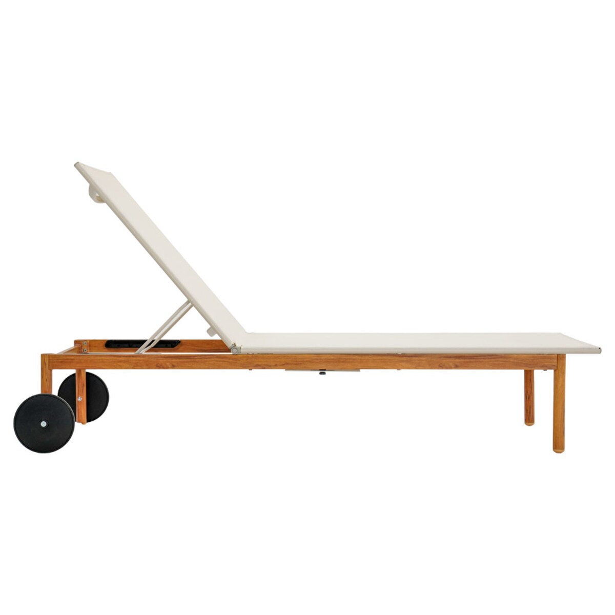 Leżak ogrodowy z aluminium składany Na taras balkon Wygodny regulowany beż