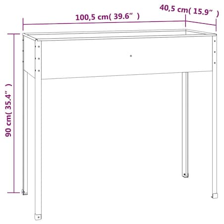 vidaXL Donica ogrodowa, antracytowa, 100,5x40,5x90 cm, stal