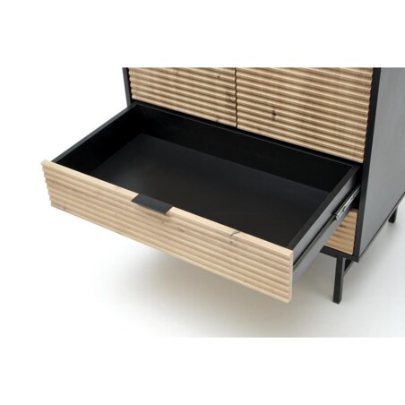 SZAFA Nihala 80/53/205 cm z MDF-u i STALI dąb artisan/czarna