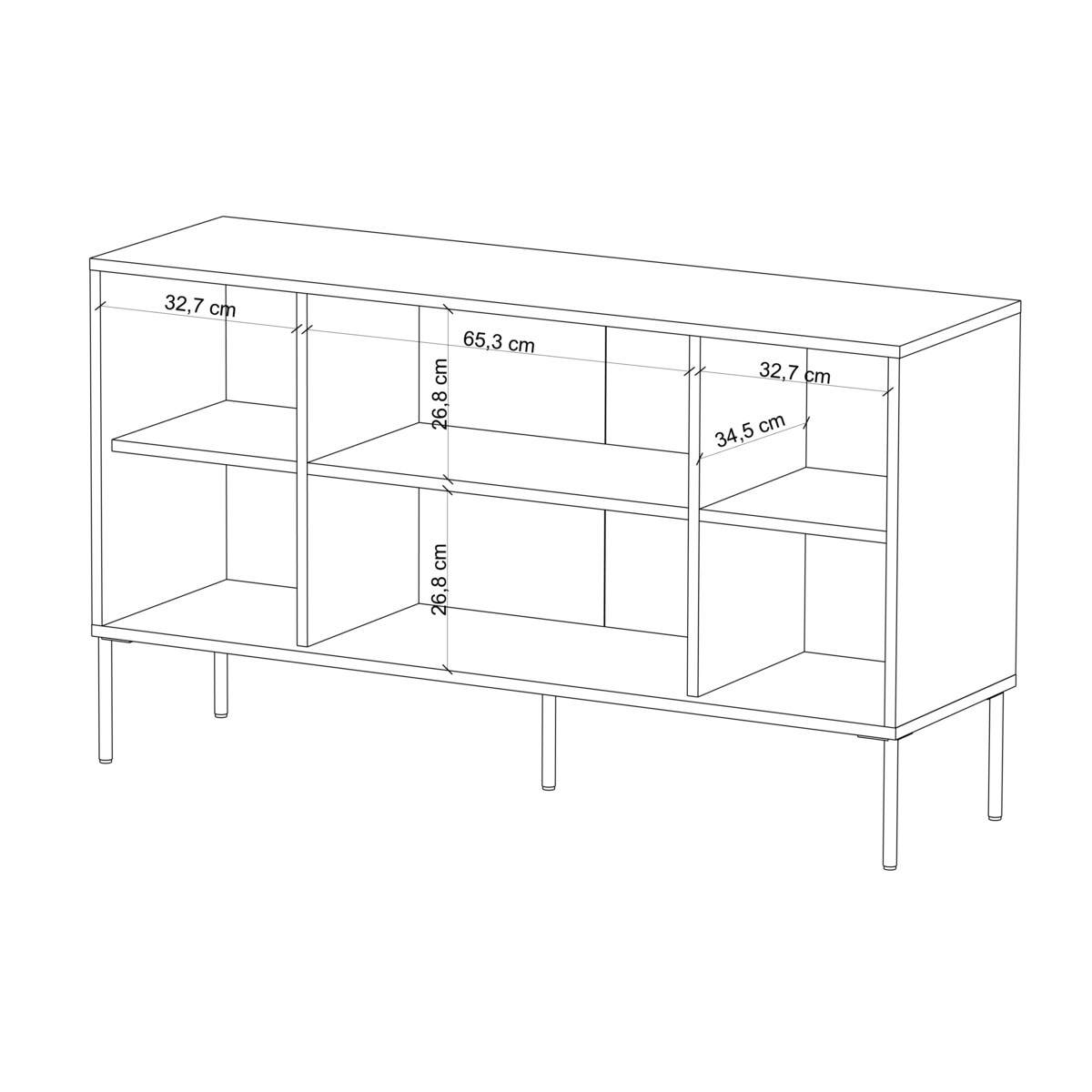 Biała komoda Skandica MERLIN ze złotymi dodatkami