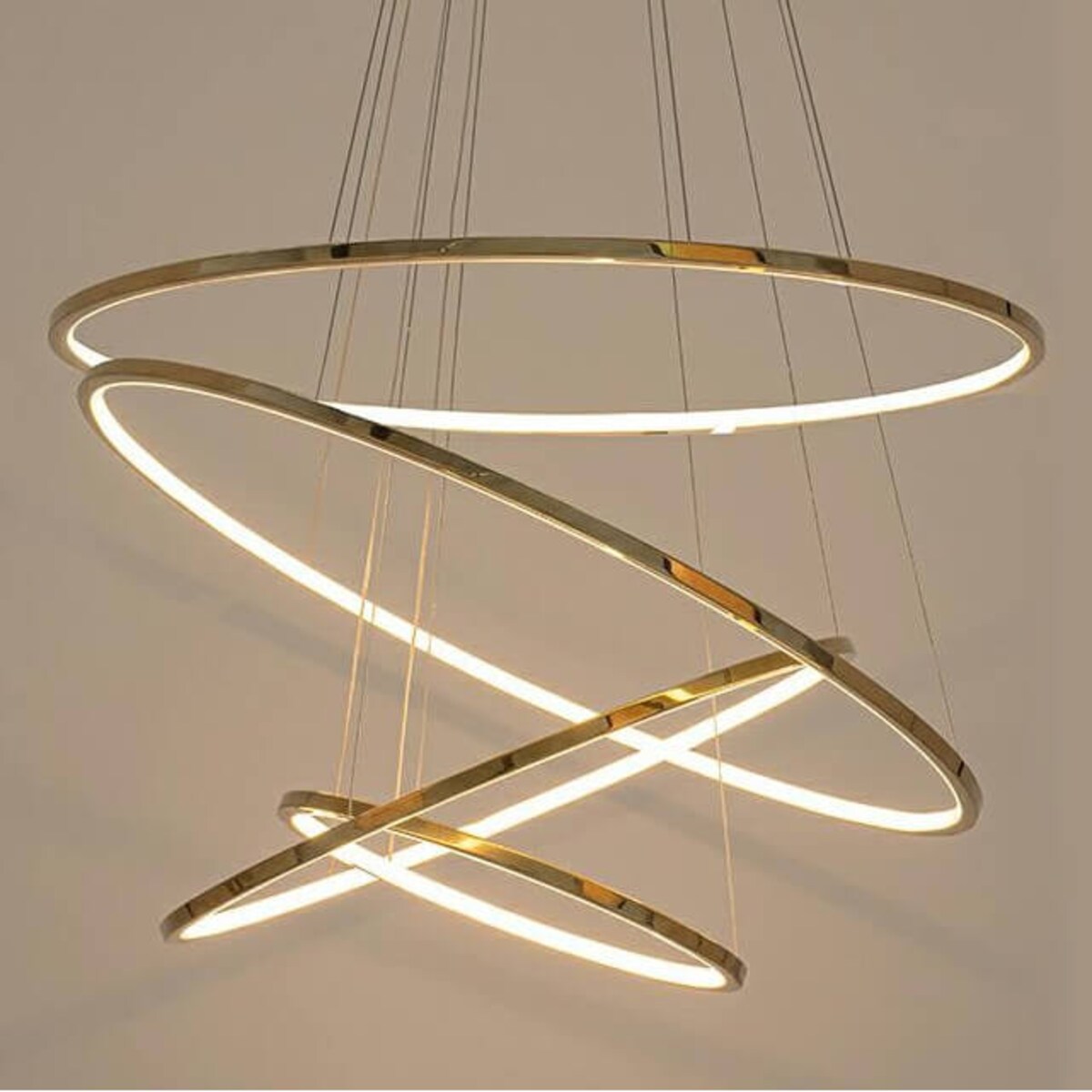 Wisząca lampa pierścienie z pilotem Ring Slim MSE1501100162 Moosee LED 88W 3000K złote