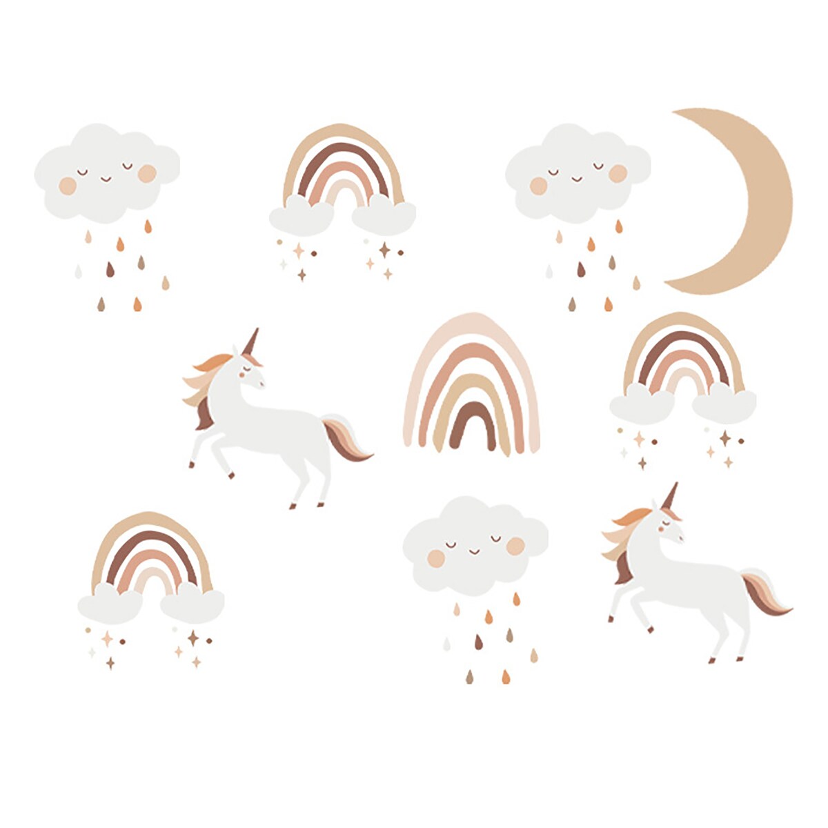 naklejki na ścianę do pokoju dziecka, sipo, jednorożce boho