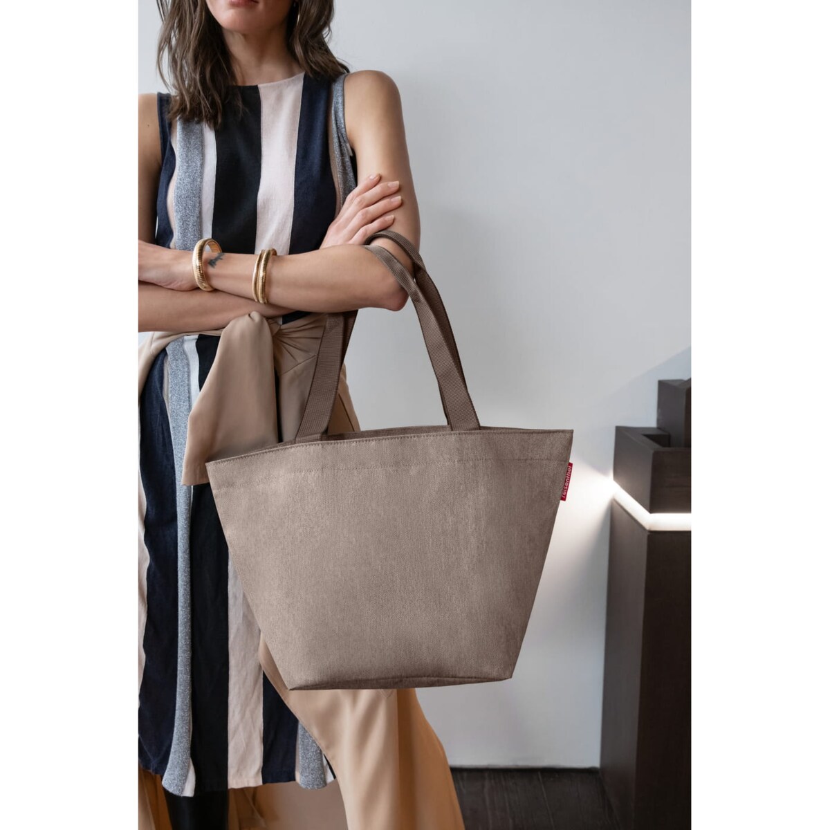 Torba SHOPPER M, herringbone mokka