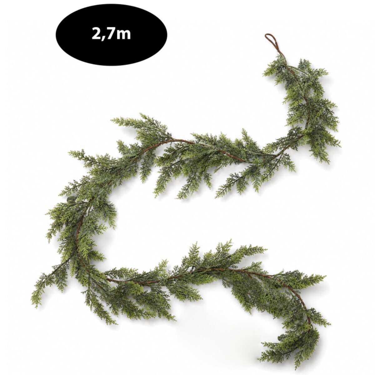 Girlanda świąteczna 270 cm, długa zielona sztuczna choina jak żywa WSN33