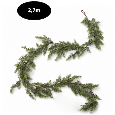 Girlanda świąteczna 270 cm, długa zielona sztuczna choina jak żywa WSN33