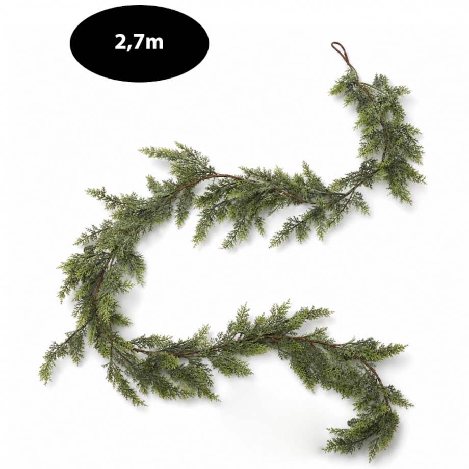 Girlanda świąteczna 270 cm, długa zielona sztuczna choina jak żywa WSN33