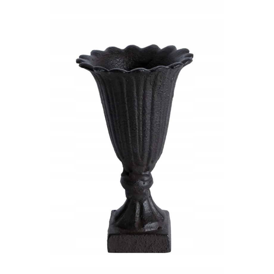 WAZON W KSZTAŁCIE KWIATU żeliwny czarny wys. 14cm