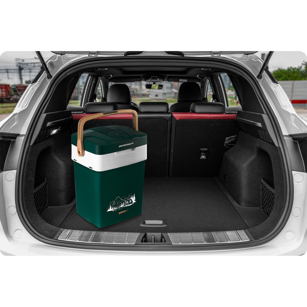 Lodówka turystyczna samochodowa Berdsen Icemax 29L zielona 12V/230V USB funkcja grzania