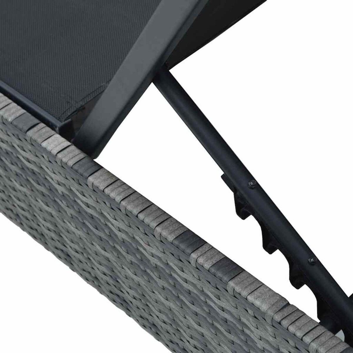 vidaXL Leżak z poduszką 1-osoba Szary 60 x 200 x 27cm polirattan