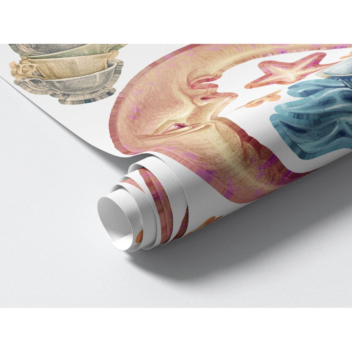 Zestaw naklejek na ścianę, Pastelowe zwierzęta z bajki - żyrafa, 60cm