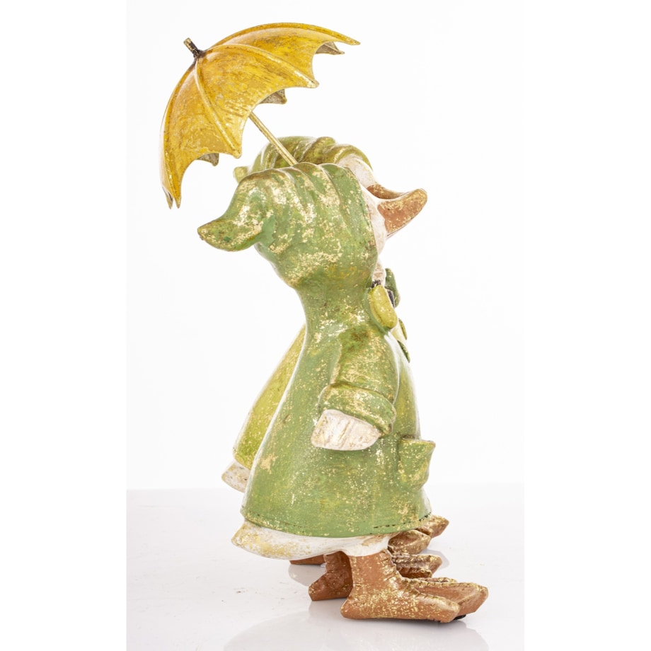 Dekoracja - para kaczorków pod parasolem 22x13,5x10 cm ANATROCCOLI