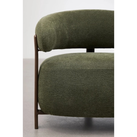 Fotel z tkaniny szenilowej Jolie, butelkowa zieleń