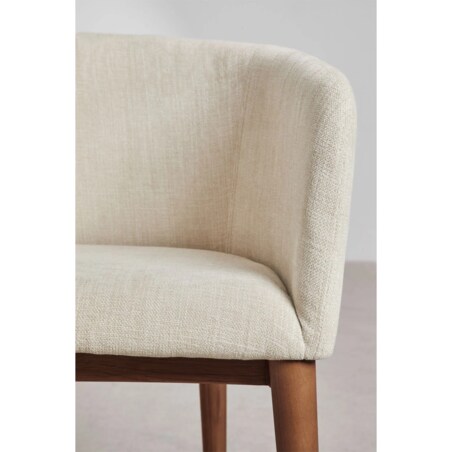 Krzesło z podłokietnikami, kremowy, ciemne nóżki, Burnia