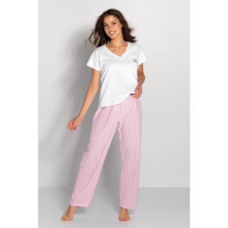 Piżama Jennifer White-Pink, L