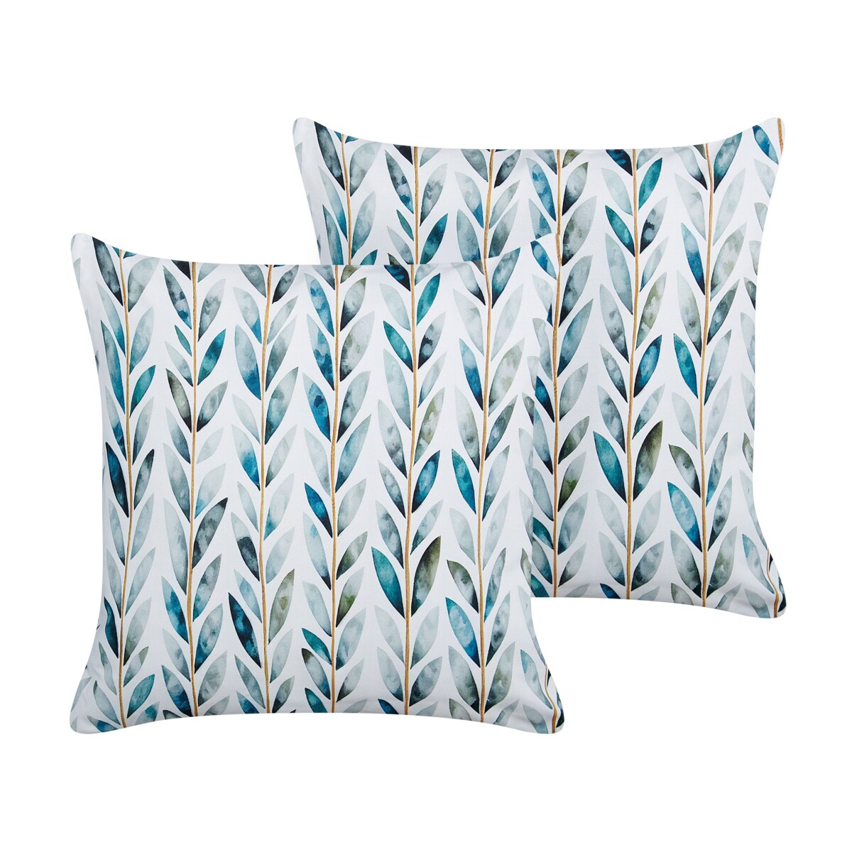 2 poduszki ogrodowe w liście 45 x 45 cm biało-zielone LOANO