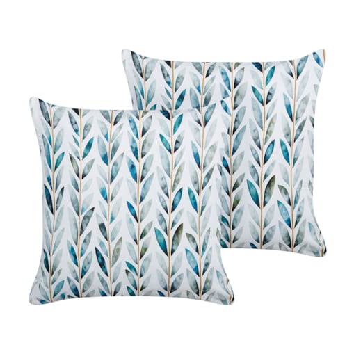 2 poduszki ogrodowe w liście 45 x 45 cm biało-zielone LOANO