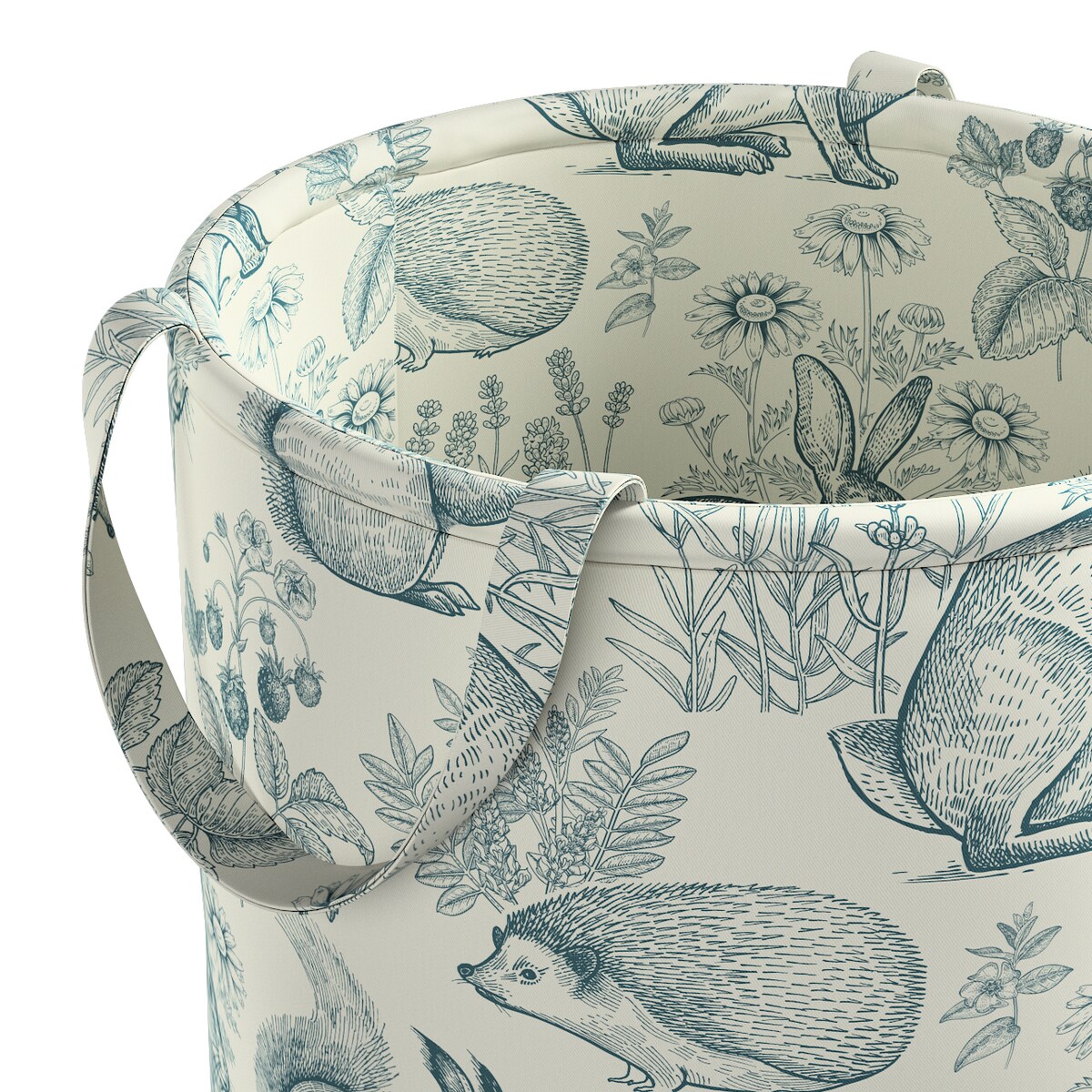 Kosz na zabawki Tobi, ecru-niebieski, 40x50cm, Magic Collection