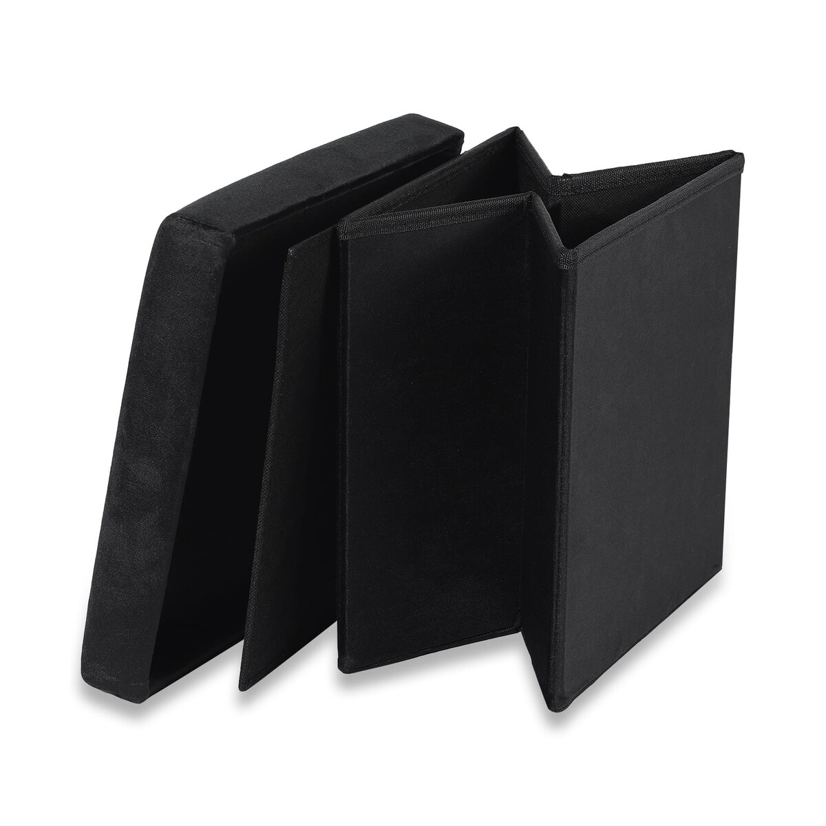 Pufa Składana M - 30X30X30 Cm Aksamit Czarna