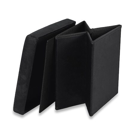 Pufa Składana M - 30X30X30 Cm Aksamit Czarna