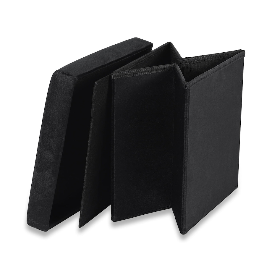 Pufa Składana M - 30X30X30 Cm Aksamit Czarna