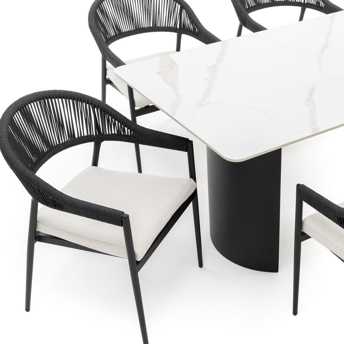 Zestaw mebli ogrodowych aluminiowe nowoczesne BELIZE LUX biało beżowe