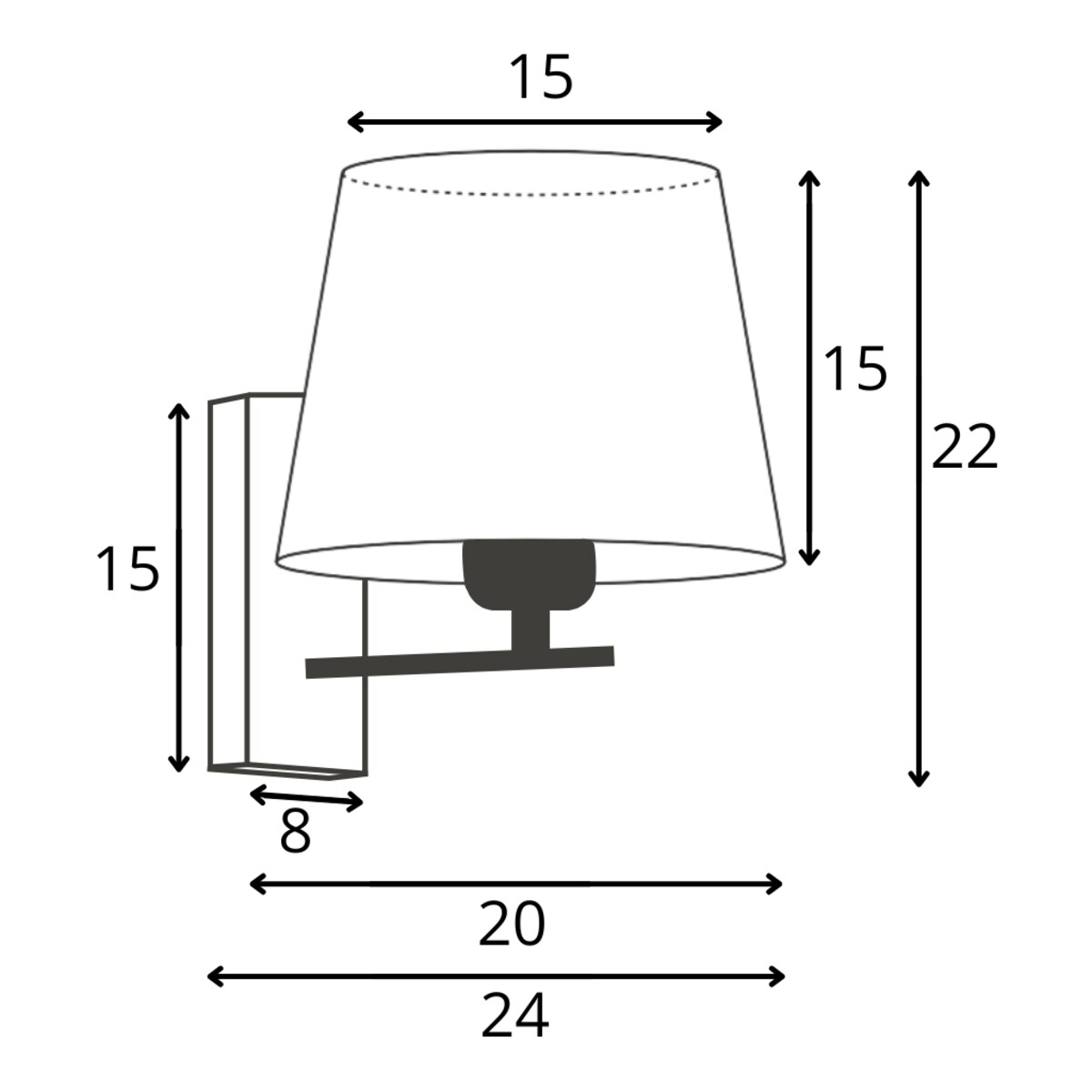 Kinkiet lampa ścienna lampa na ścianę z abażurem stożek MOTO