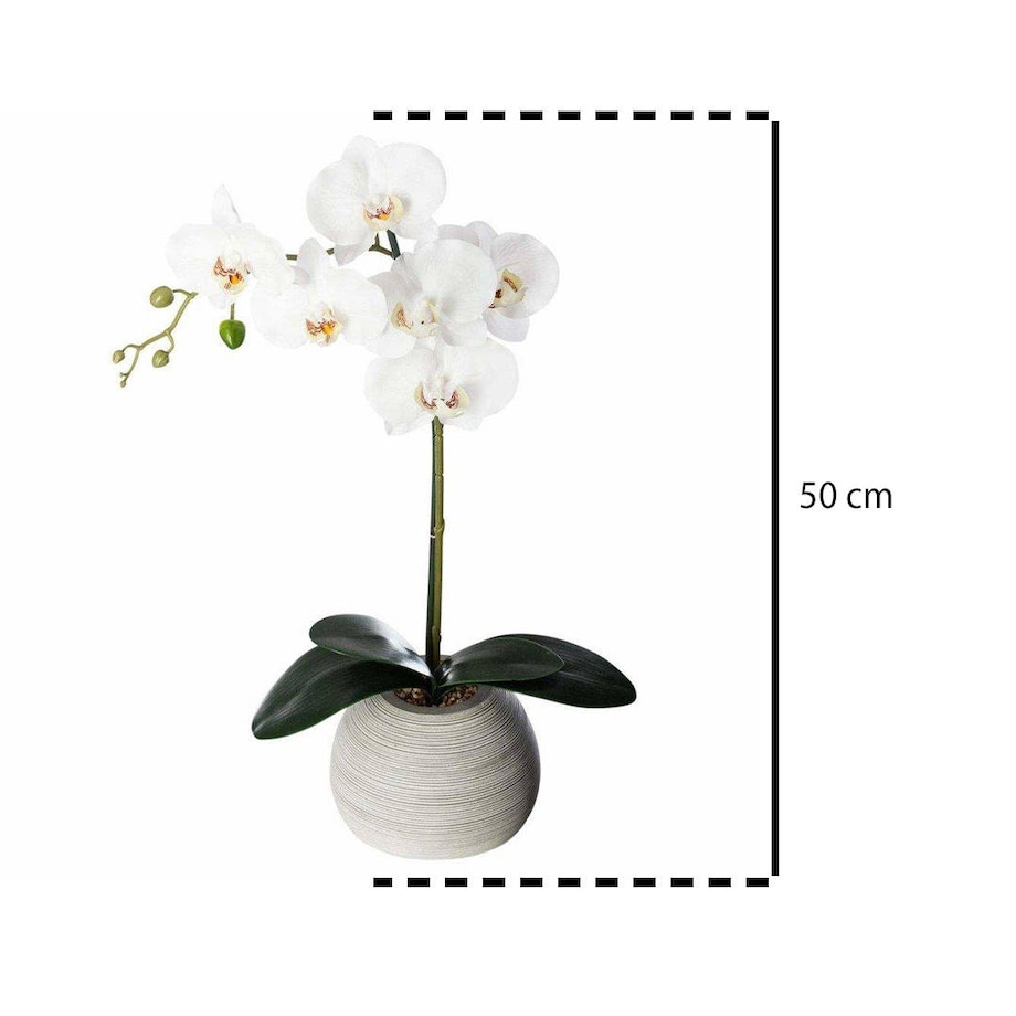 Sztuczny storczyk w doniczce ceramicznej, 50 cm