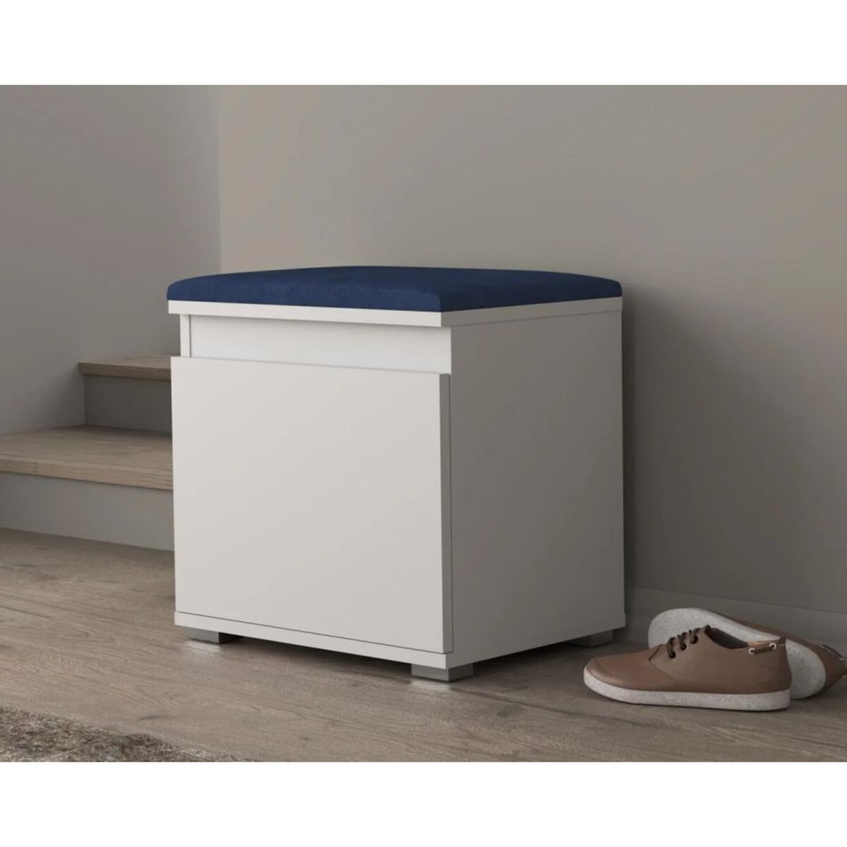 Szafka na buty z siedziskiem SINGAPUR 50 biała/granatowa