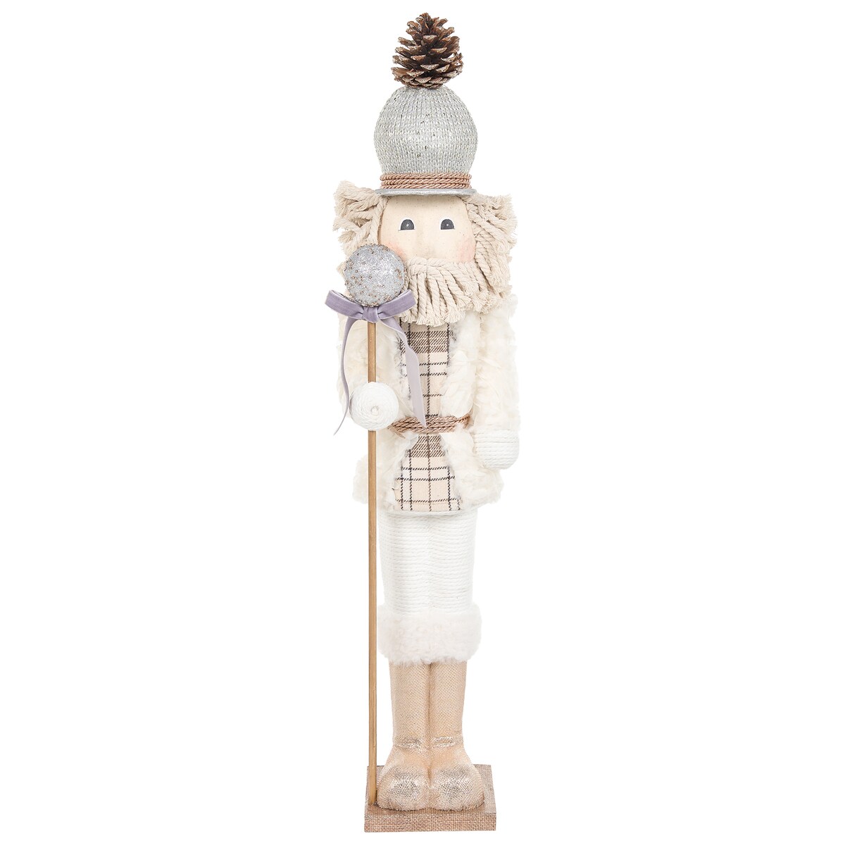 Zestaw 2 figurek dekoracyjnych ALANIEMI 52/79 cm Dziadek do orzechów Beżowy