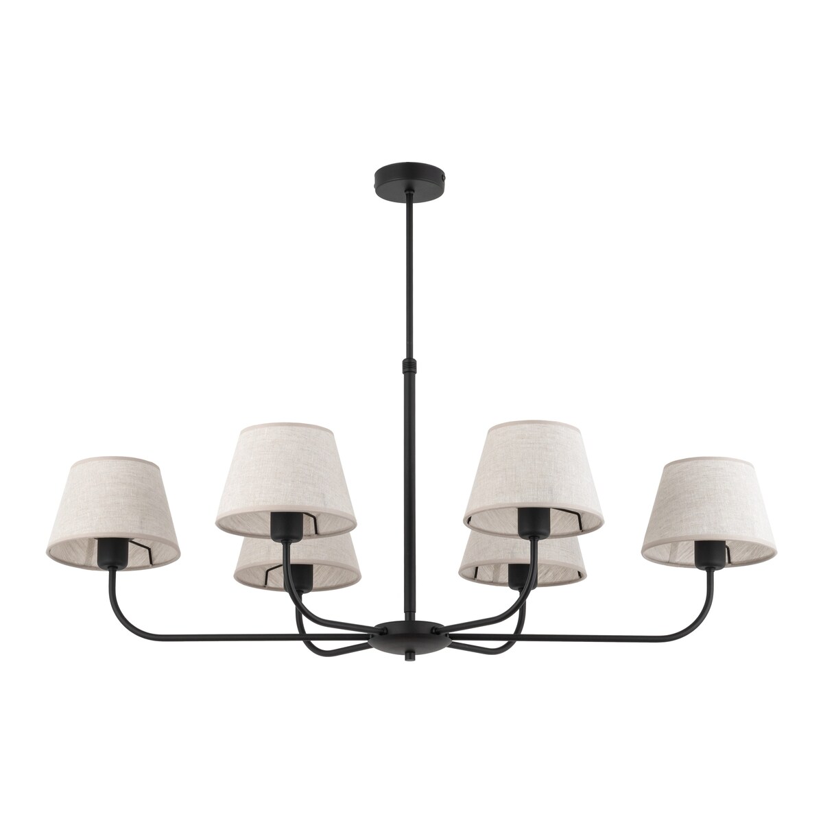 Klasyczny żyrandol abażurowy Chicago 3999 TK Lighting lniany czarny