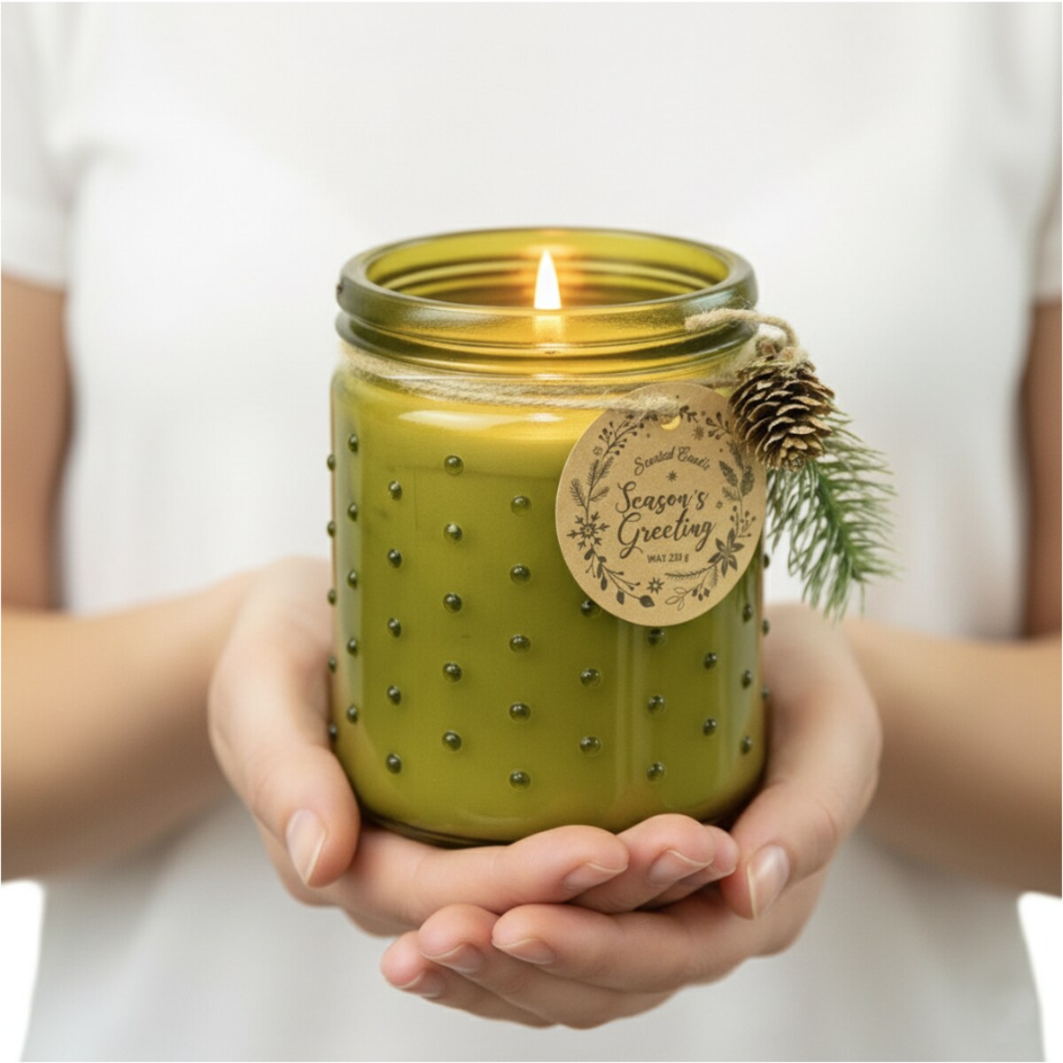 Świeczka Na Boże Narodzenie Dekoracja Ozdoba Świąteczna Limonkowa