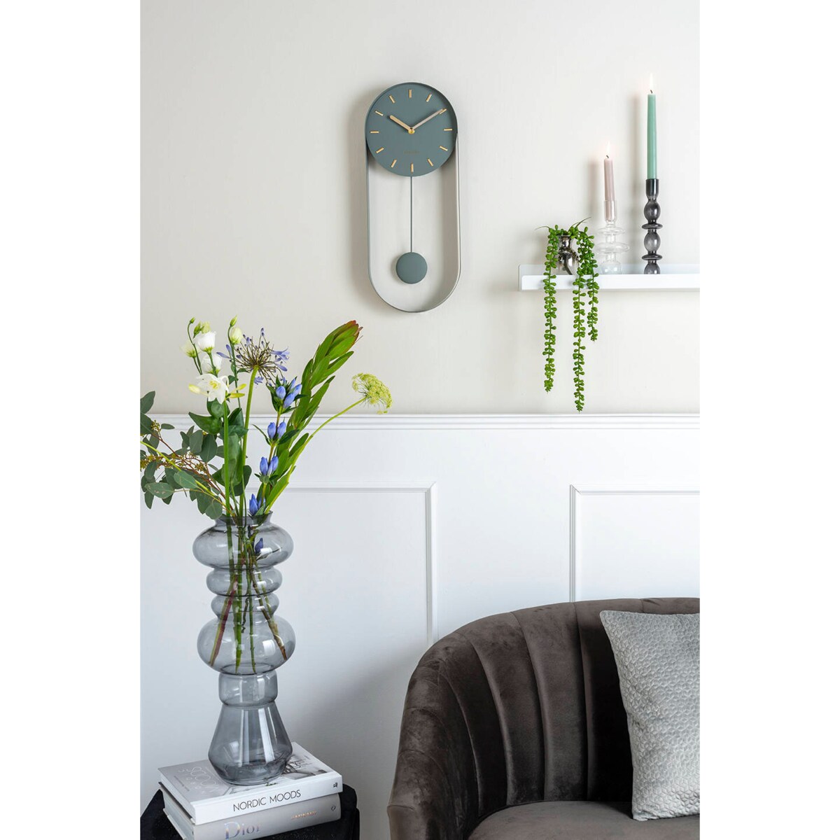 Zegar ścienny z wahadłem PENDULUM, 50 x 20 x 4,8 cm