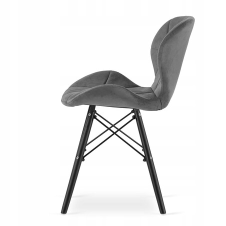 Zestaw Stół+ 4 Krzesła Szare Do Jadalni Kuchni Salonu Biura Okrągły Brązowy