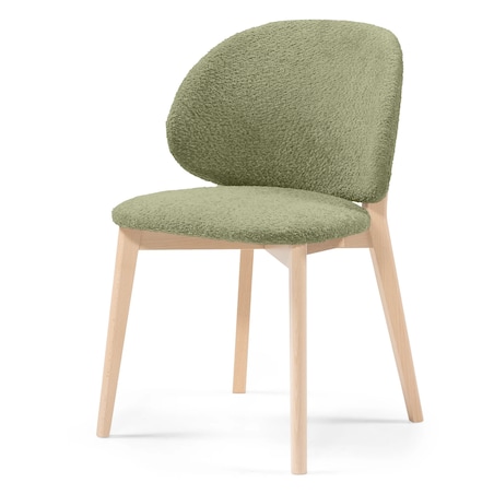 Krzesło SELMA oliwkowozielone/buk/boucle 79x48x48 cm