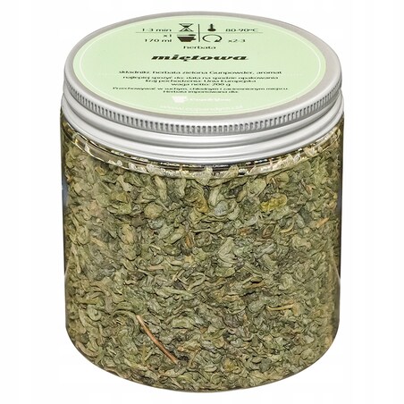 Herbata zielona sypana MIĘTOWA o silnie miętowym smaku PREMIUM Cup&You - herbata liściasta sypana mieszanka napar susz - gotowa na prezent upominek