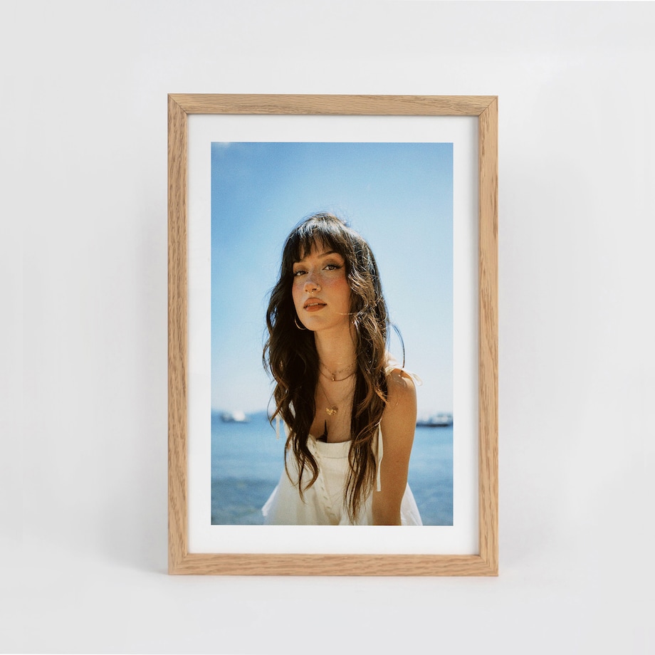 Ramka na zdjęcia 20x30 cm ramka drewniana dębowa naturalna foto ramka z litego drewna dębowego prostokątna OAK FRAMAI